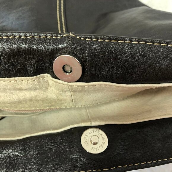 LOUENHIDE Dark Chocolate Brown Vegan Leather Bucket Bag Purse - Picture 4 of 13